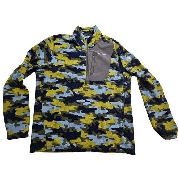 Eddie Bauer Other - Eddie Bauer First Ascent Fleece Pullover Mens TXL Blue Green Camo Quarter Zip‎
